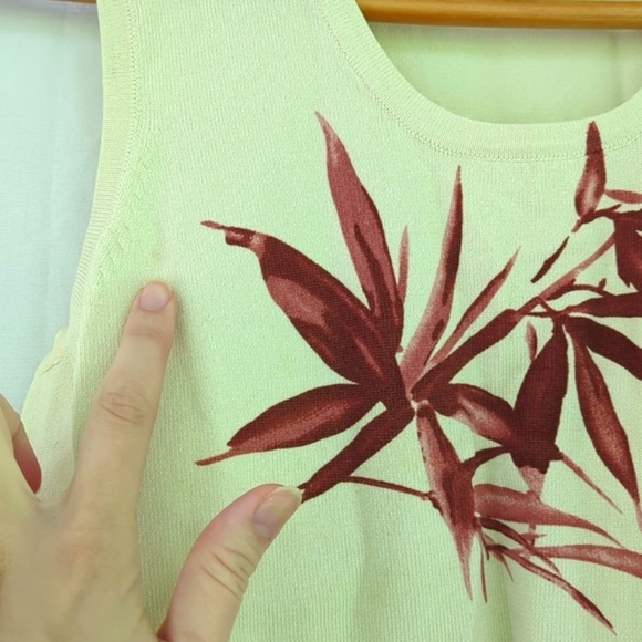 NWT Harve Benard Palm leaf Preppy Top - Picture 9 of 11